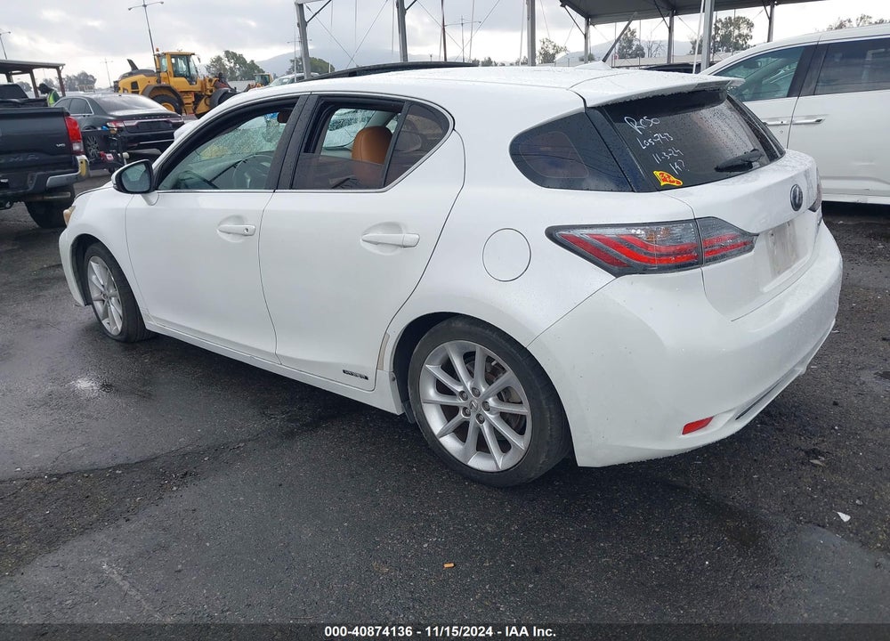 2012 LEXUS CT 200H PREMIUM VIN: JTHKD5BH0C2078069