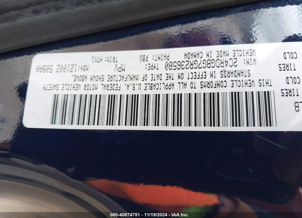 2016 DODGE GRAND CARAVAN SE VIN: 2C4RDGBG7GR236580
