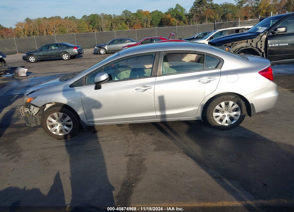 2012 HONDA CIVIC LX VIN: 19XFB2F50CE085808