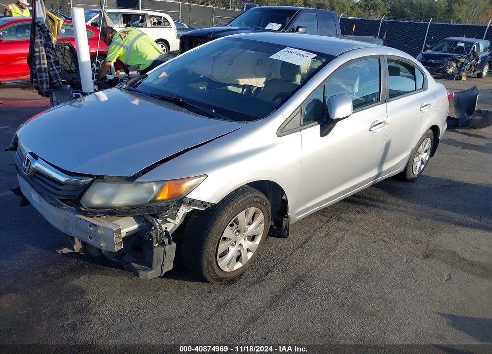 2012 HONDA CIVIC LX VIN: 19XFB2F50CE085808