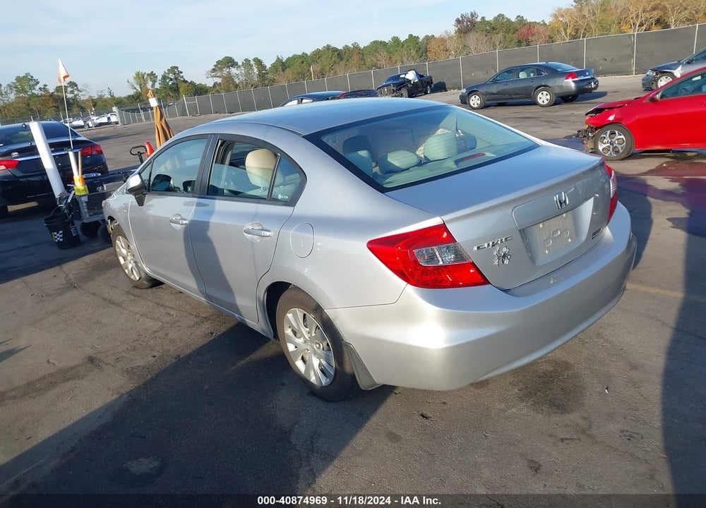 2012 HONDA CIVIC LX VIN: 19XFB2F50CE085808