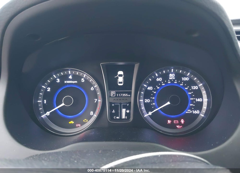2012 HYUNDAI AZERA VIN: KMHFG4JG8CA121233