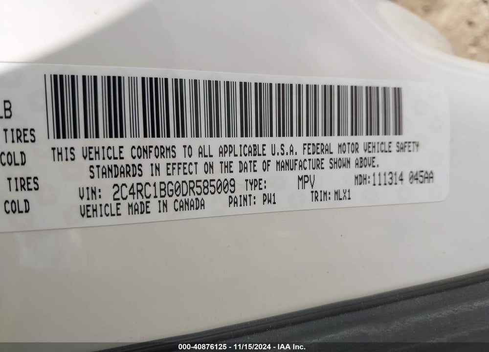 2013 CHRYSLER TOWN & COUNTRY TOURING VIN: 2C4RC1BG0DR585009