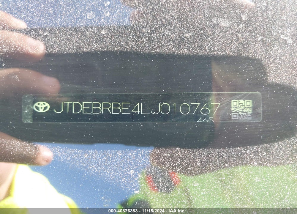 2020 TOYOTA COROLLA HYBRID LE VIN: JTDEBRBE4LJ010767