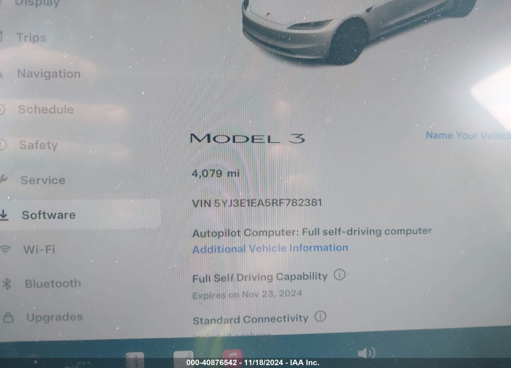 2024 TESLA MODEL 3 REAR-WHEEL DRIVE VIN: 5YJ3E1EA5RF782381