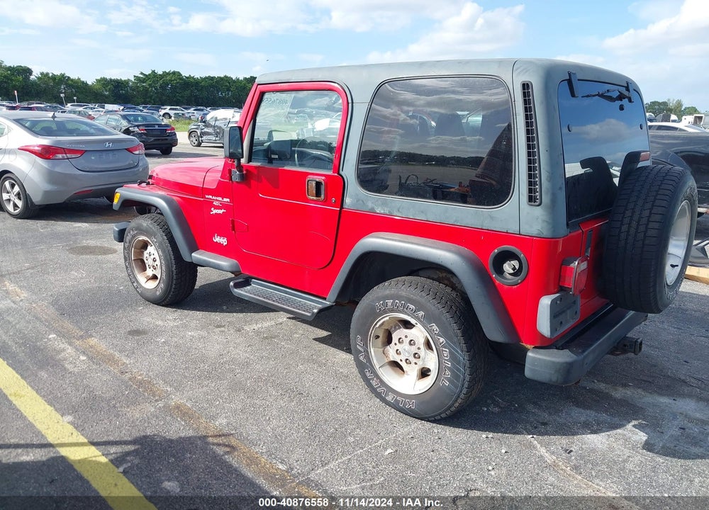 2000 JEEP WRANGLER SPORT VIN: 1J4FA49S4YP783291