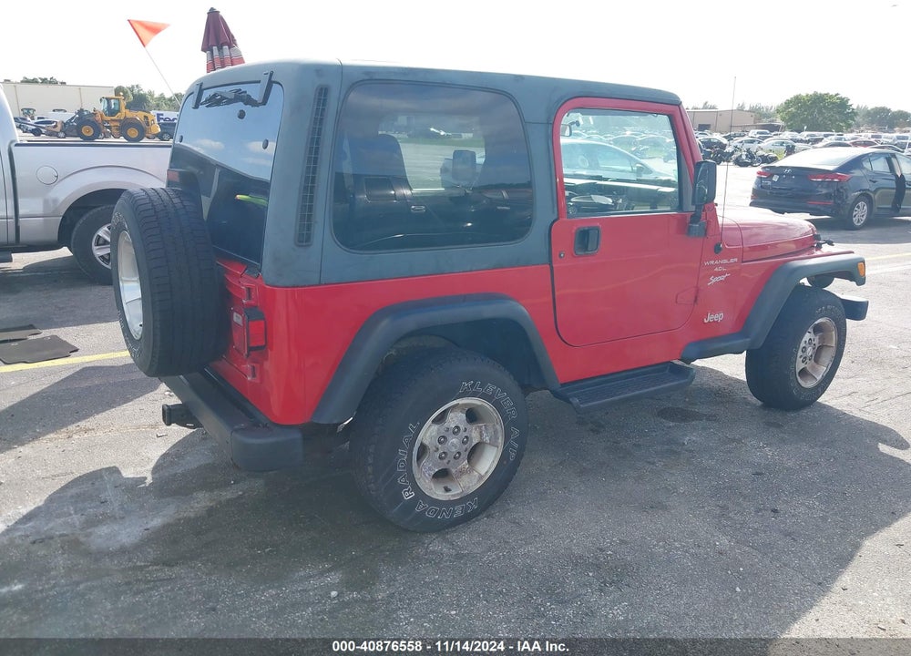 2000 JEEP WRANGLER SPORT VIN: 1J4FA49S4YP783291