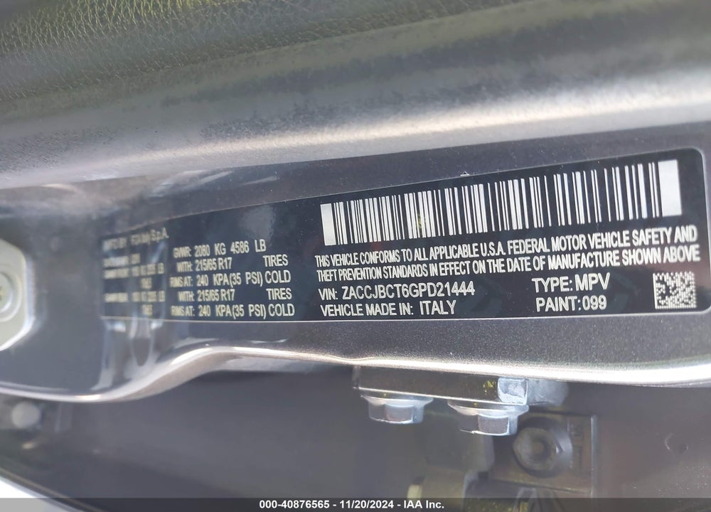 2016 JEEP RENEGADE TRAILHAWK VIN: ZACCJBCT6GPD21444