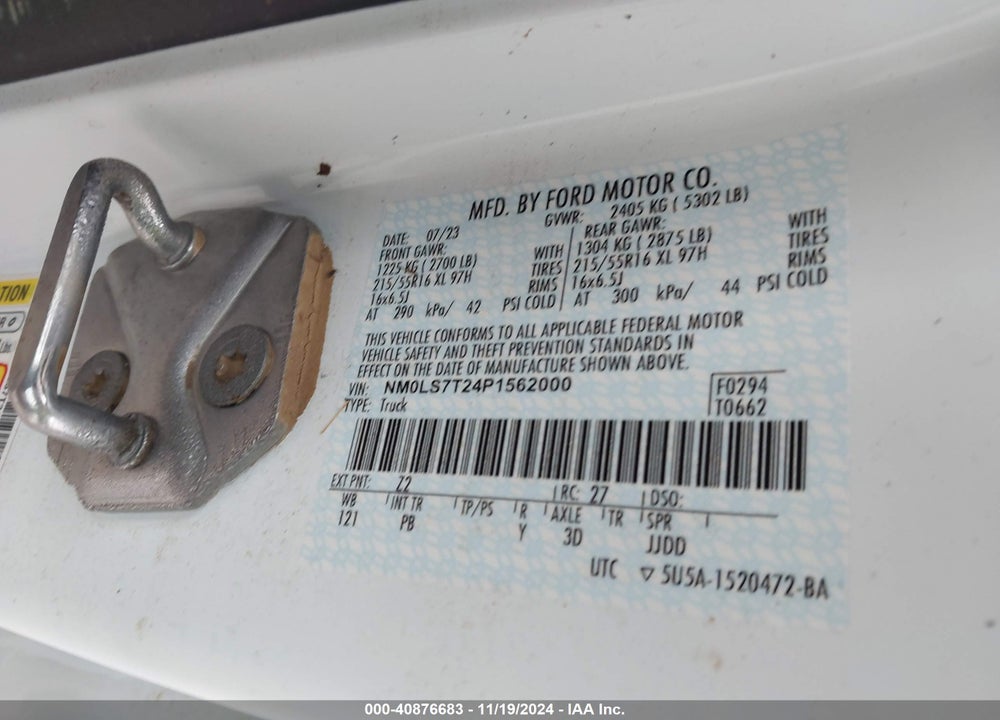 2023 FORD TRANSIT CONNECT XLT CARGO VAN VIN: NM0LS7T24P1562000