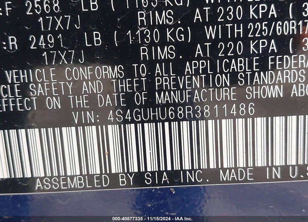 2024 SUBARU CROSSTREK WILDERNESS VIN: 4S4GUHU68R3811486