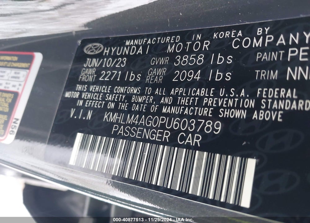 2023 HYUNDAI ELANTRA SEL VIN: KMHLM4AG0PU603789