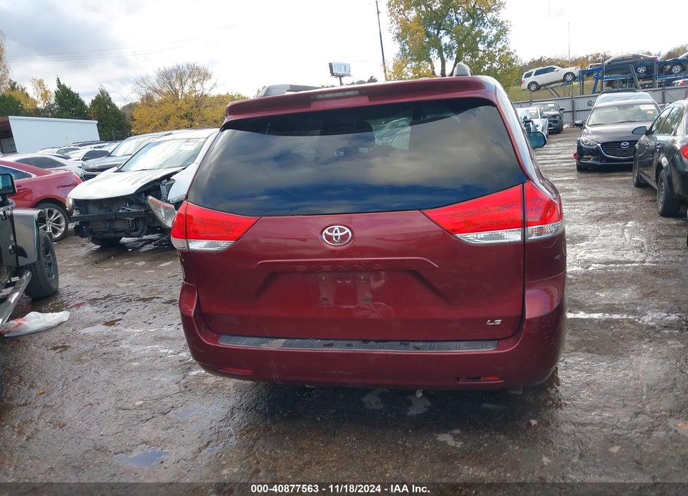 2012 TOYOTA SIENNA LE V6 8 PASSENGER VIN: 5TDKK3DC1CS258473