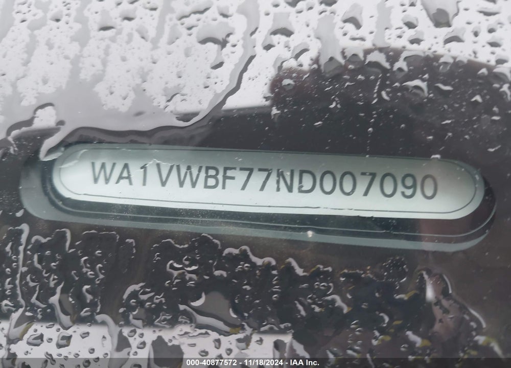 2022 AUDI SQ7 VIN: WA1VWBF77ND007090
