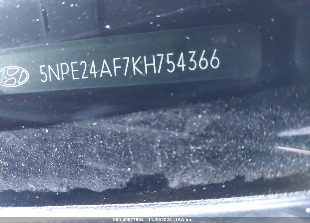 2019 HYUNDAI SONATA SE VIN: 5NPE24AF7KH754366