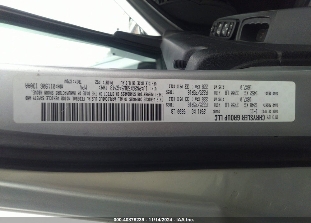 2011 JEEP LIBERTY SPORT VIN: 1J4PN2GK5BW546743