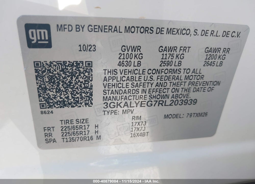 2024 GMC TERRAIN AWD AT4 VIN: 3GKALYEG7RL203939