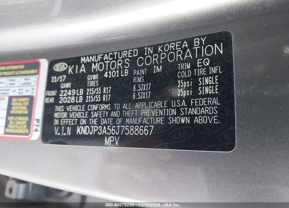2018 KIA SOUL VIN: KNDJP3A56J7588667