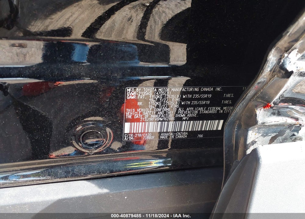 2021 TOYOTA RAV4 ADVENTURE VIN: 2T3J1RFV6MW162886