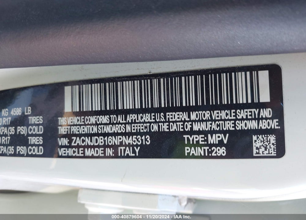 2022 JEEP RENEGADE LATITUDE 4X4 VIN: ZACNJDB16NPN45313