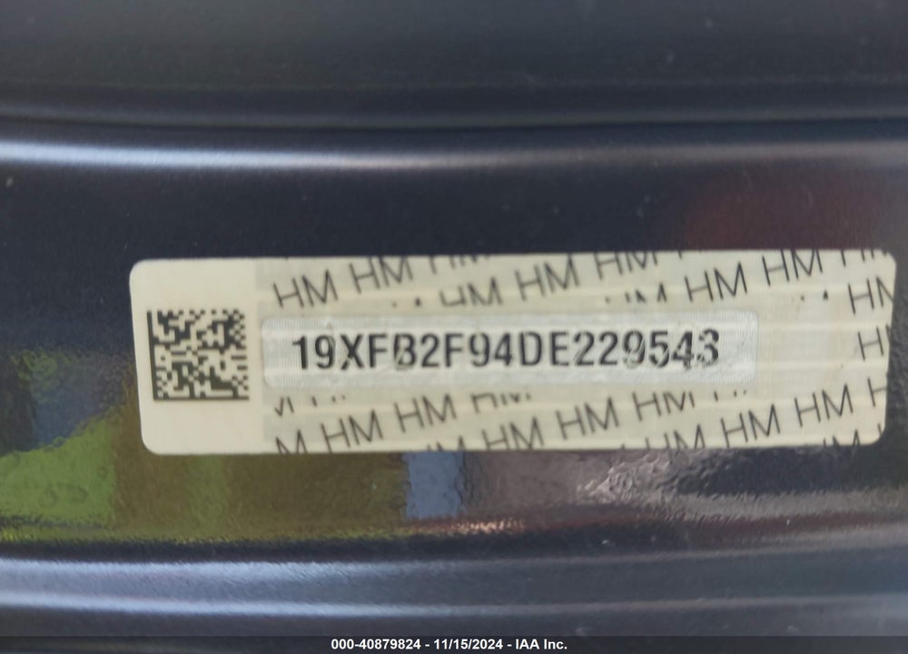 2013 HONDA CIVIC EX-L VIN: 19XFB2F94DE229543