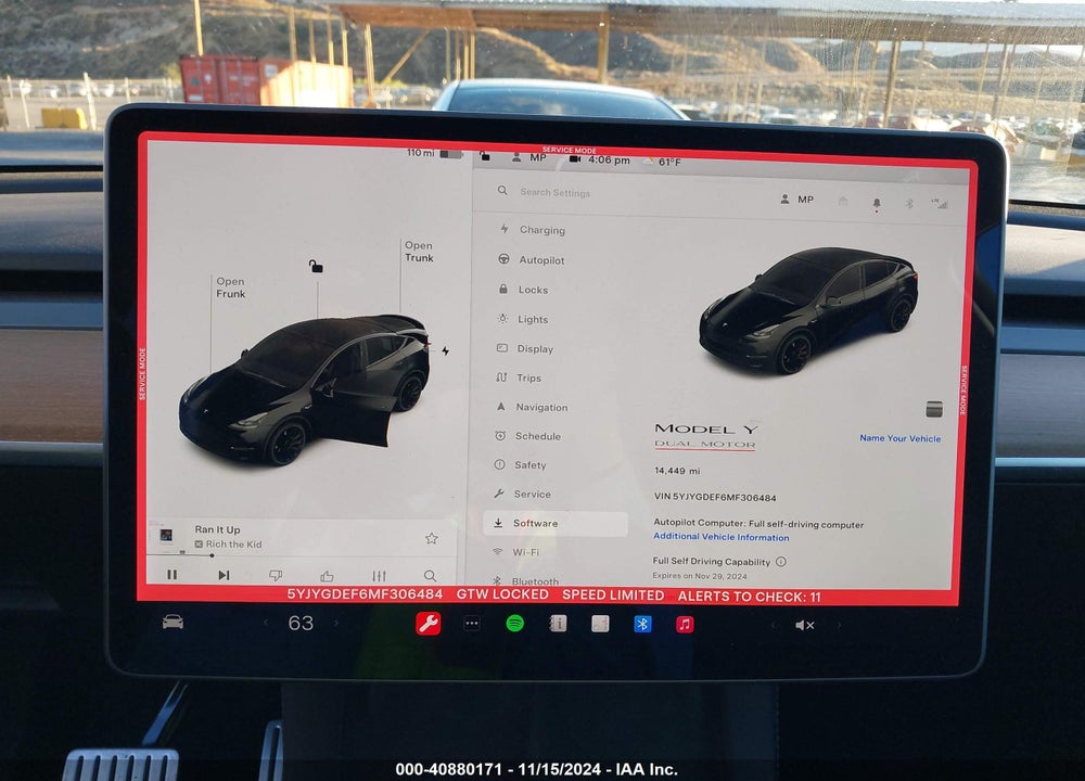 2021 TESLA MODEL Y PERFORMANCE DUAL MOTOR ALL-WHEEL DRIVE VIN: 5YJYGDEF6MF306484