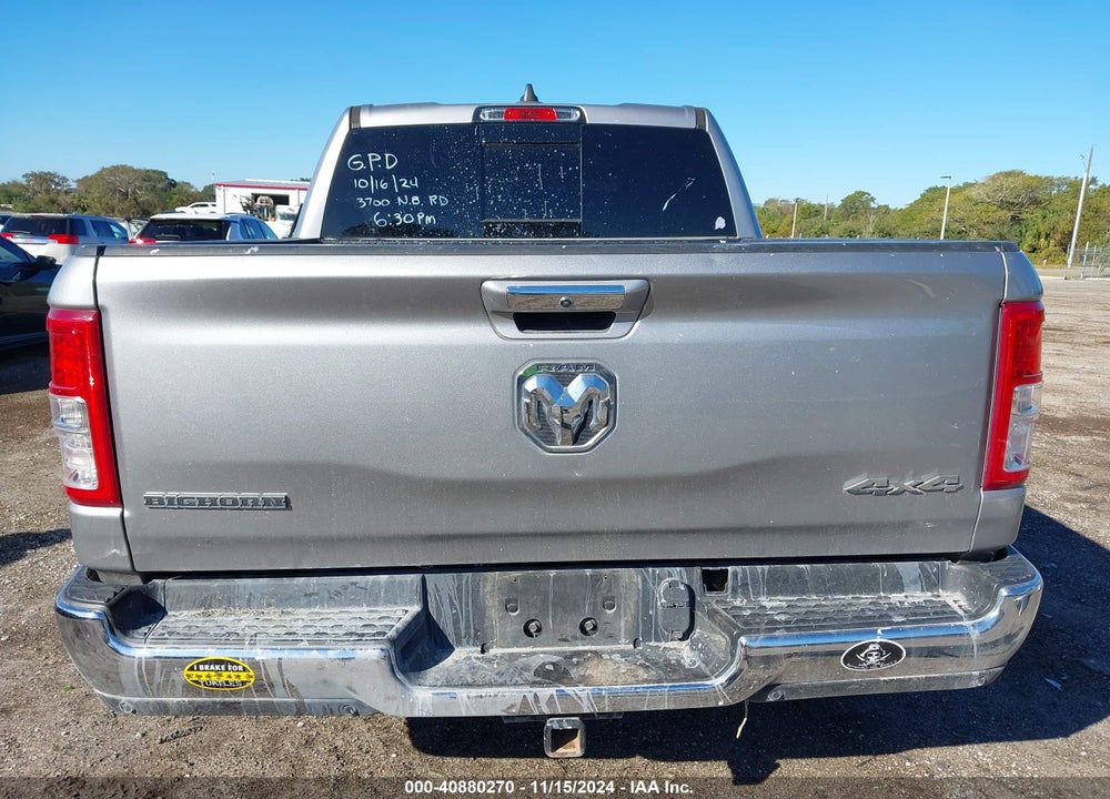 2019 RAM 1500 BIG HORN/LONE STAR 4X4 5'7 BOX VIN: 1C6RRFFG0KN909549