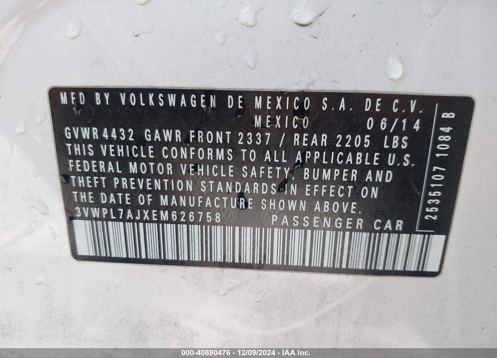 2014 VOLKSWAGEN JETTA SPORTWAGEN 2.0L TDI VIN: 3VWPL7AJXEM626758