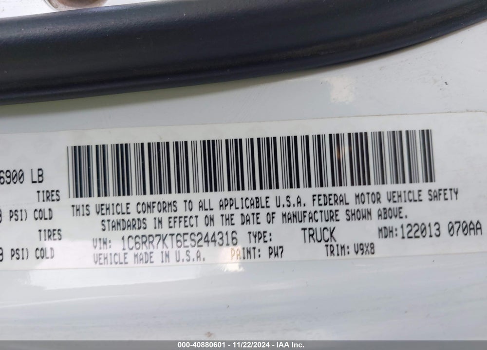 2014 RAM 1500 EXPRESS VIN: 1C6RR7KT6ES244316