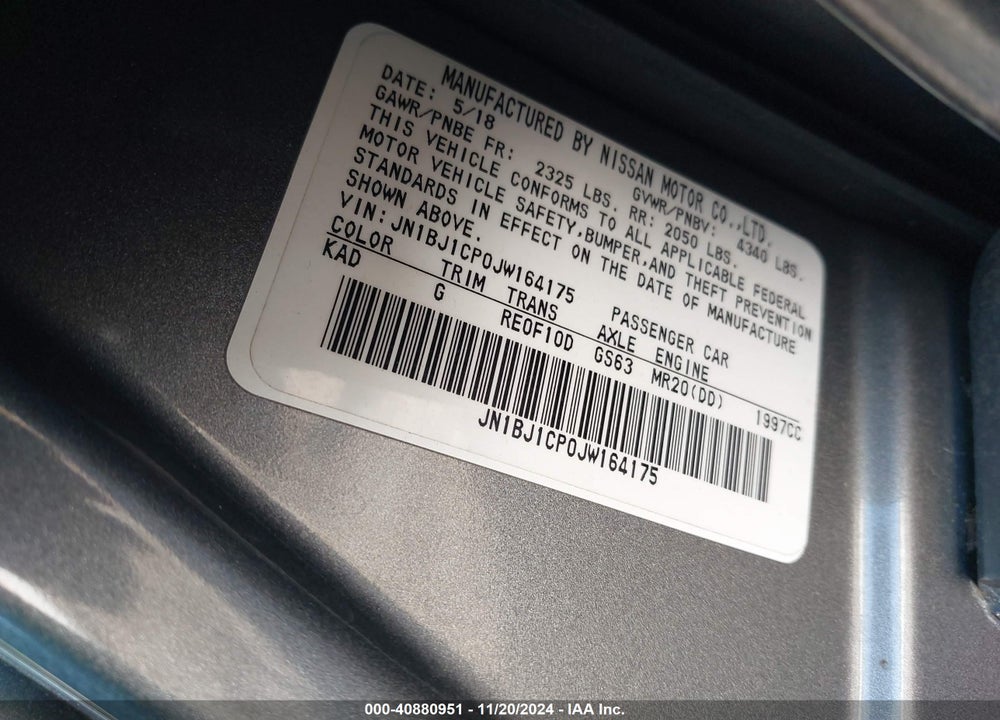 2018 NISSAN ROGUE SPORT S VIN: JN1BJ1CP0JW164175