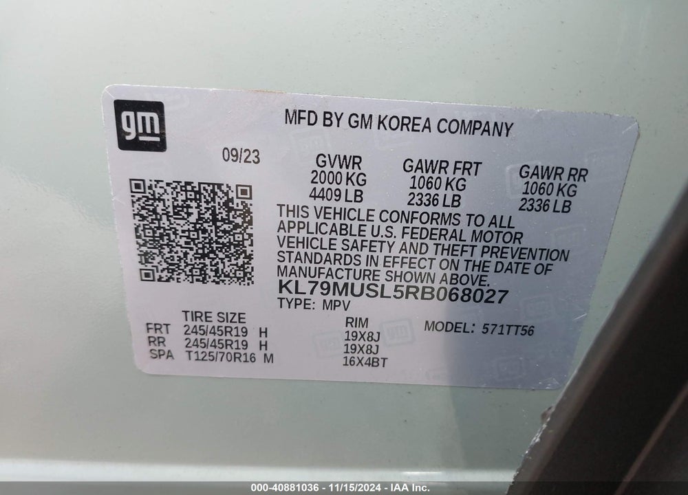 2024 CHEVROLET TRAILBLAZER AWD RS VIN: KL79MUSL5RB068027