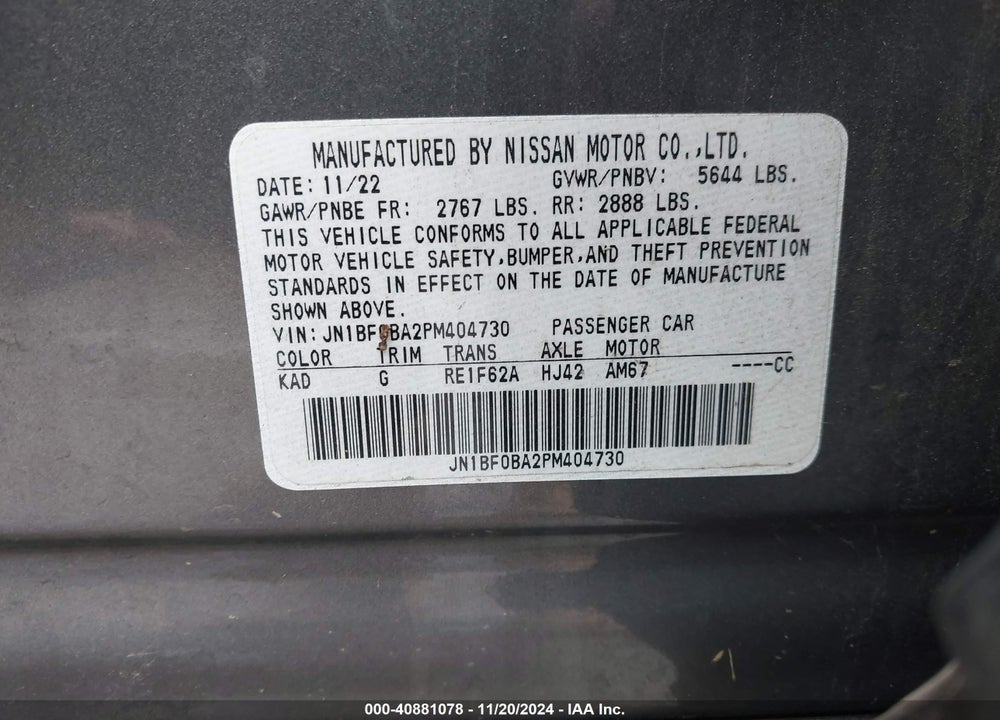 2023 NISSAN ARIYA EVOLVE+ VIN: JN1BF0BA2PM404730