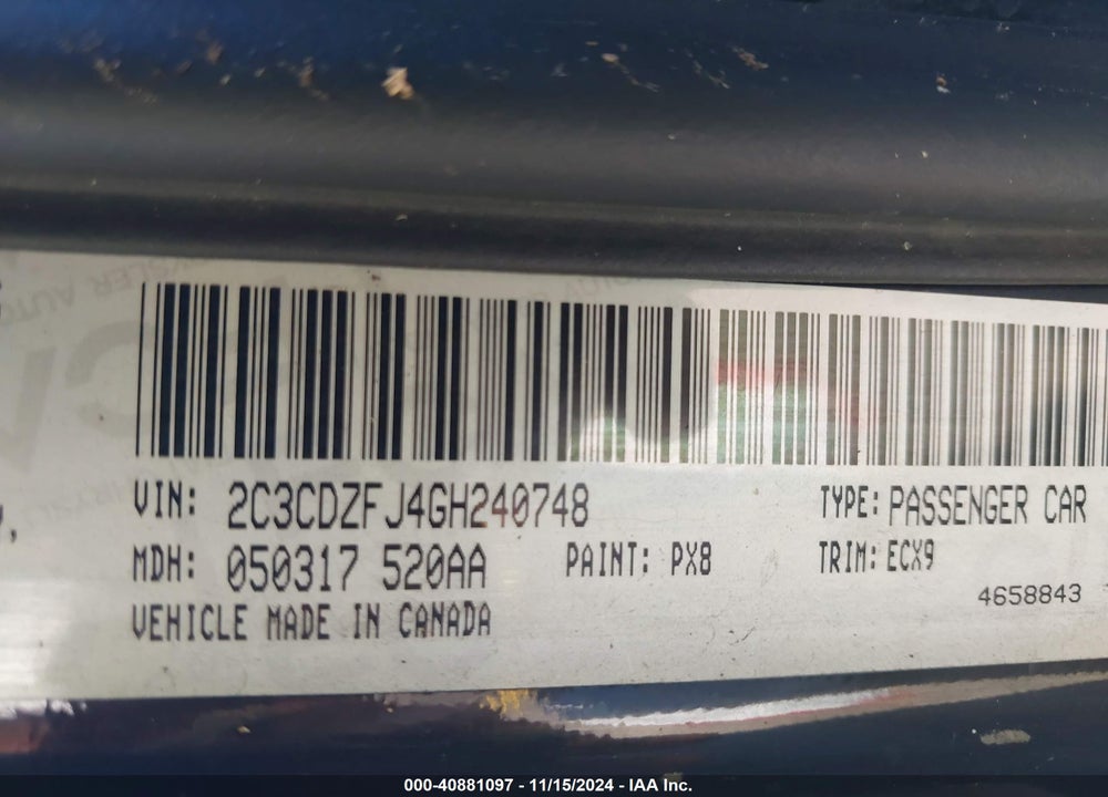 2016 DODGE CHALLENGER R/T SCAT PACK VIN: 2C3CDZFJ4GH240748