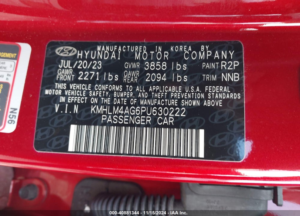 2023 HYUNDAI ELANTRA SEL VIN: KMHLM4AG6PU630222