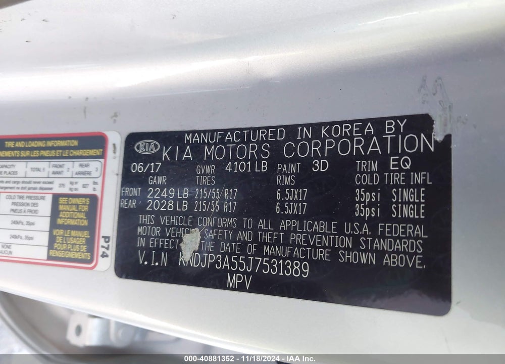 2018 KIA SOUL VIN: KNDJP3A55J7531389