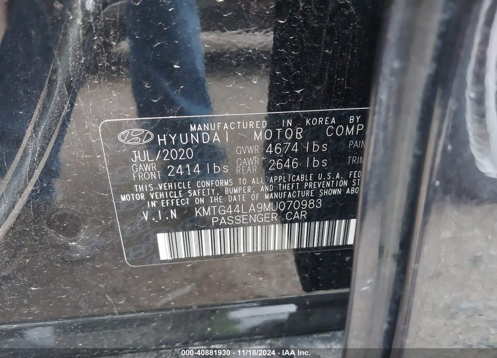 2021 GENESIS G70 2.0T VIN: KMTG44LA9MU070983
