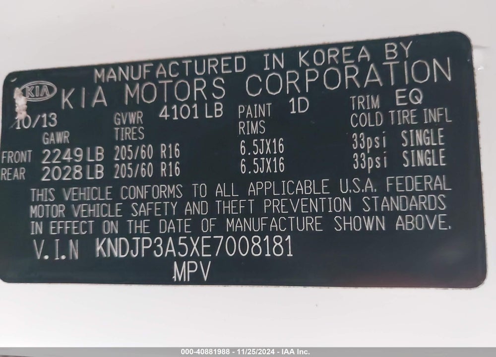 2014 KIA SOUL VIN: KNDJP3A5XE7008181