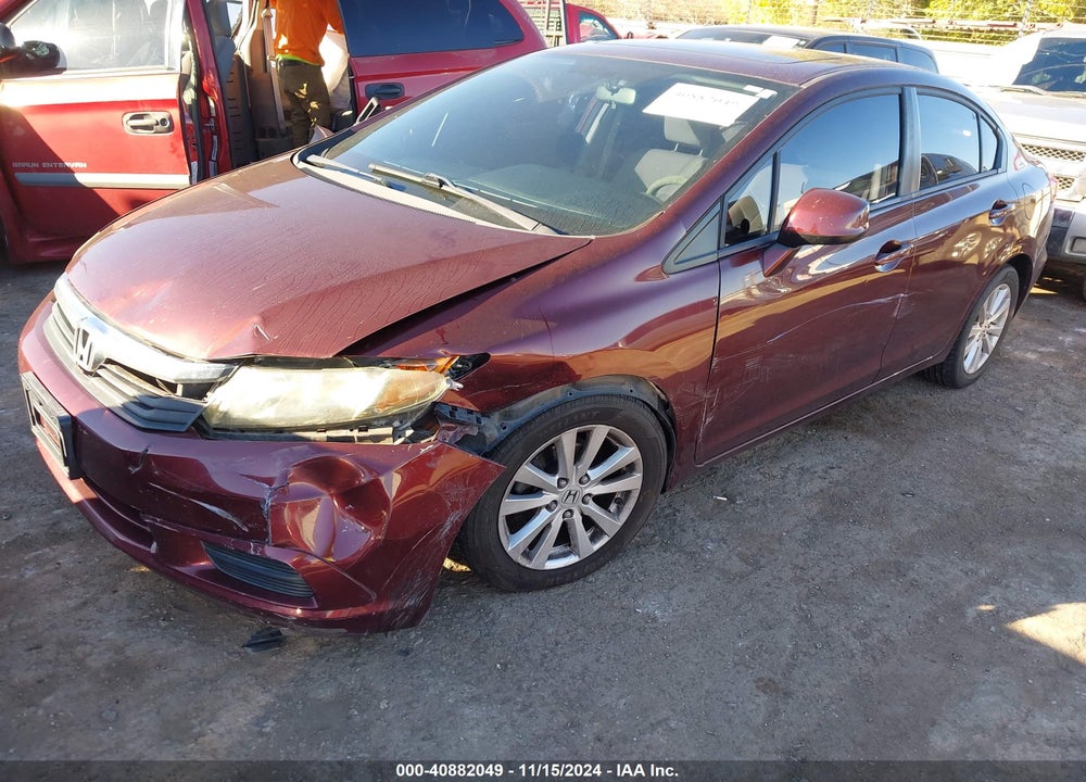 2012 HONDA CIVIC EX VIN: 19XFB2F82CE053565