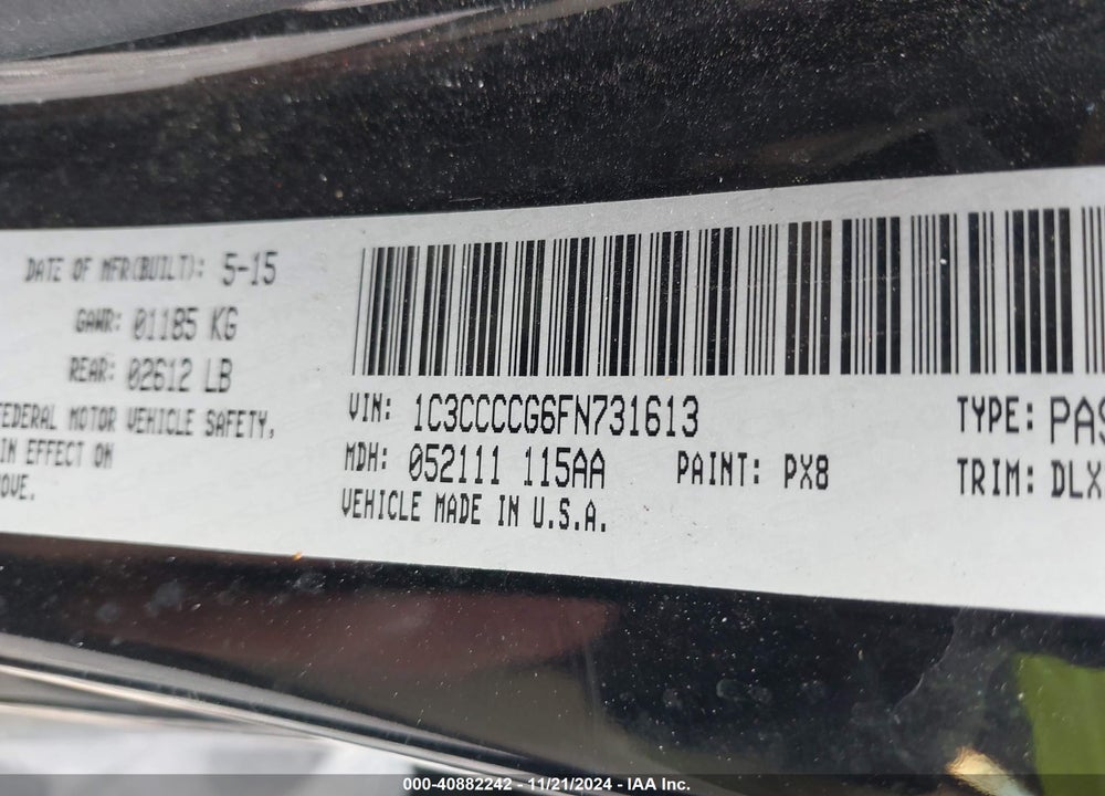 2015 CHRYSLER 200 C VIN: 1C3CCCCG6FN731613