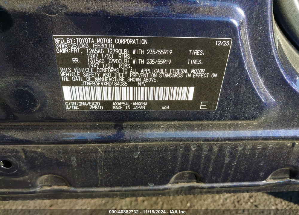 2024 TOYOTA RAV4 PRIME XSE VIN: JTMFB3FVXRD184085
