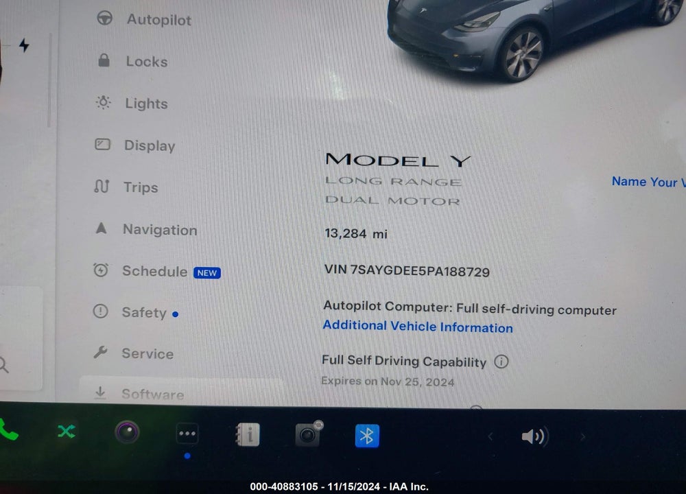 2023 TESLA MODEL Y AWD/LONG RANGE DUAL MOTOR ALL-WHEEL DRIVE VIN: 7SAYGDEE5PA188729