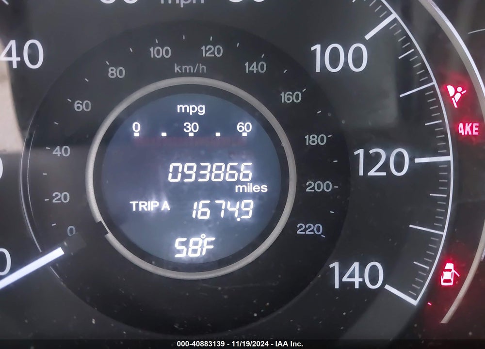 2013 HONDA CR-V EX-L VIN: 5J6RM4H79DL059857