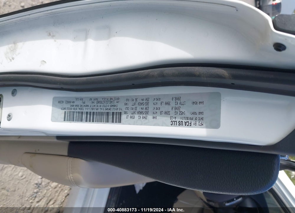 2019 DODGE DURANGO GT AWD VIN: 1C4RDJDG1KC765065