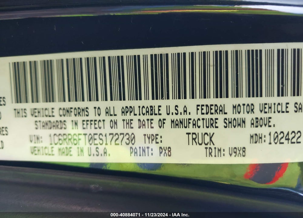 2014 RAM 1500 EXPRESS VIN: 1C6RR6FT0ES172730