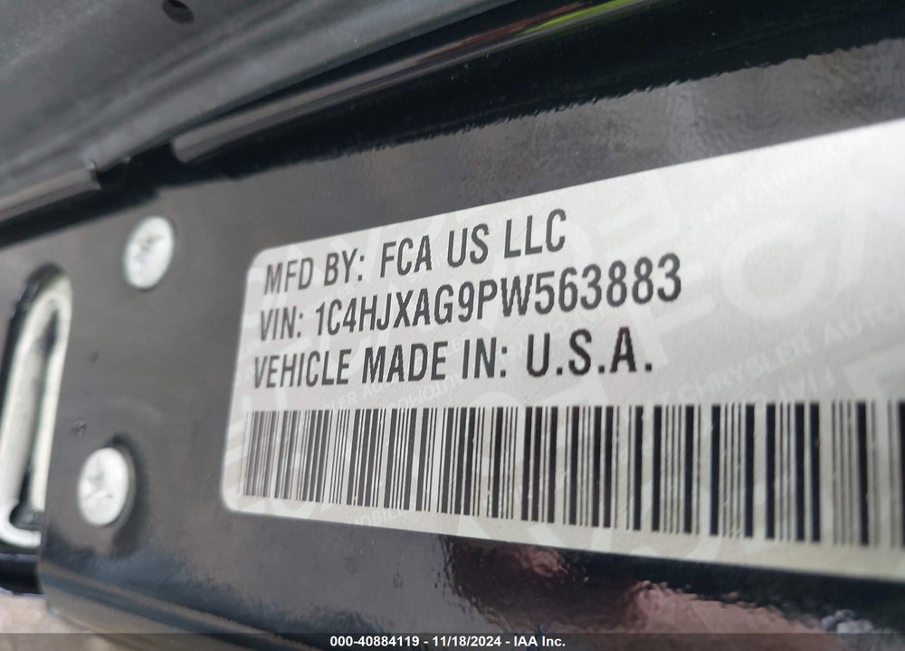 2023 JEEP WRANGLER 2-DOOR SPORT S 4X4 VIN: 1C4HJXAG9PW563883