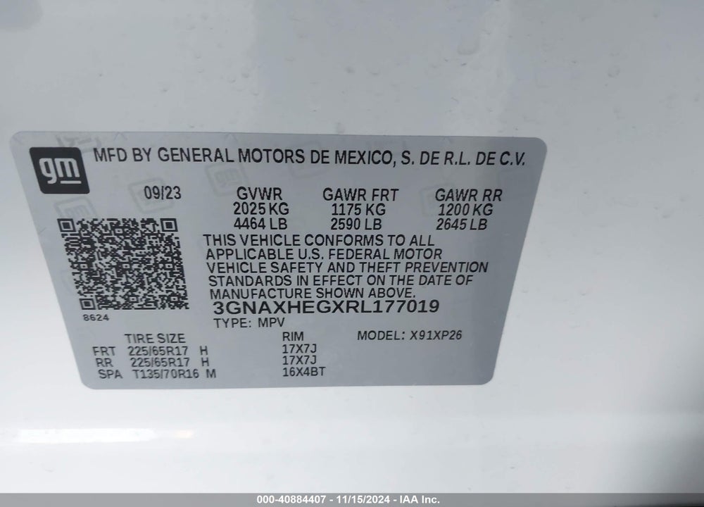 2024 CHEVROLET EQUINOX FWD LS VIN: 3GNAXHEGXRL177019