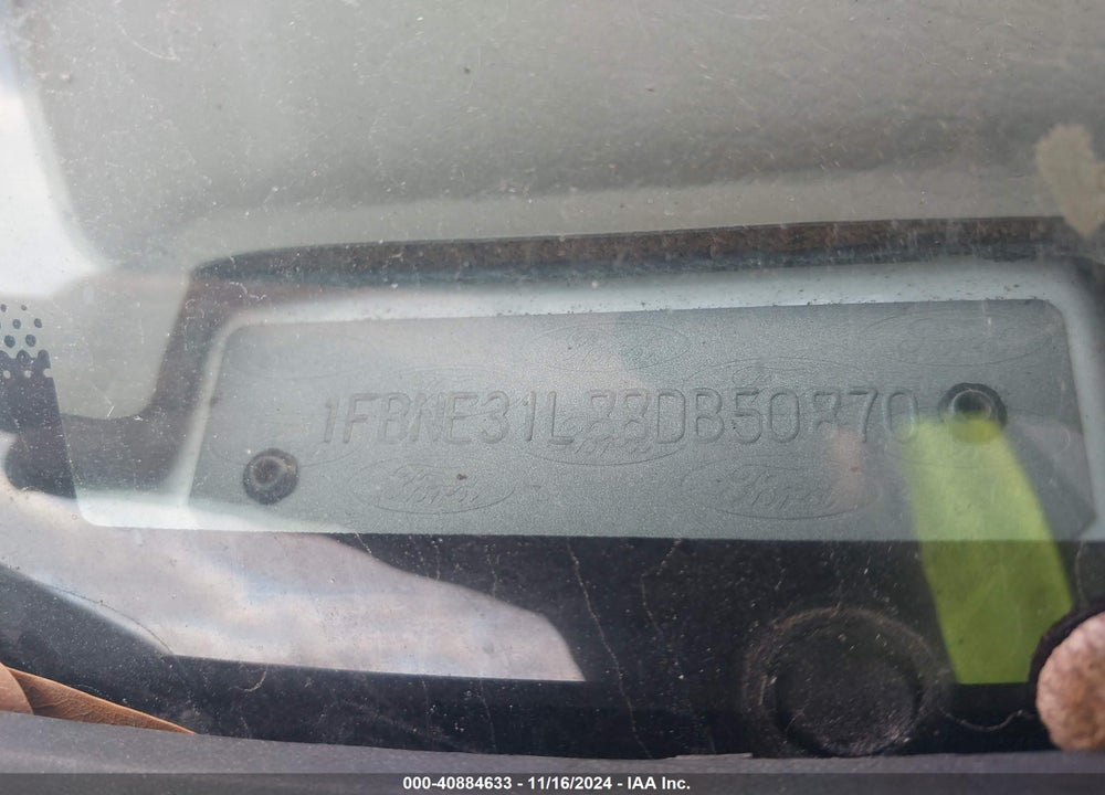 2008 FORD E-350 SUPER DUTY XL/XLT VIN: 1FBNE31L88DB50870