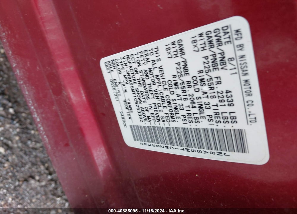2012 NISSAN ROGUE SV W/SL PKG VIN: JN8AS5MT1CW253382