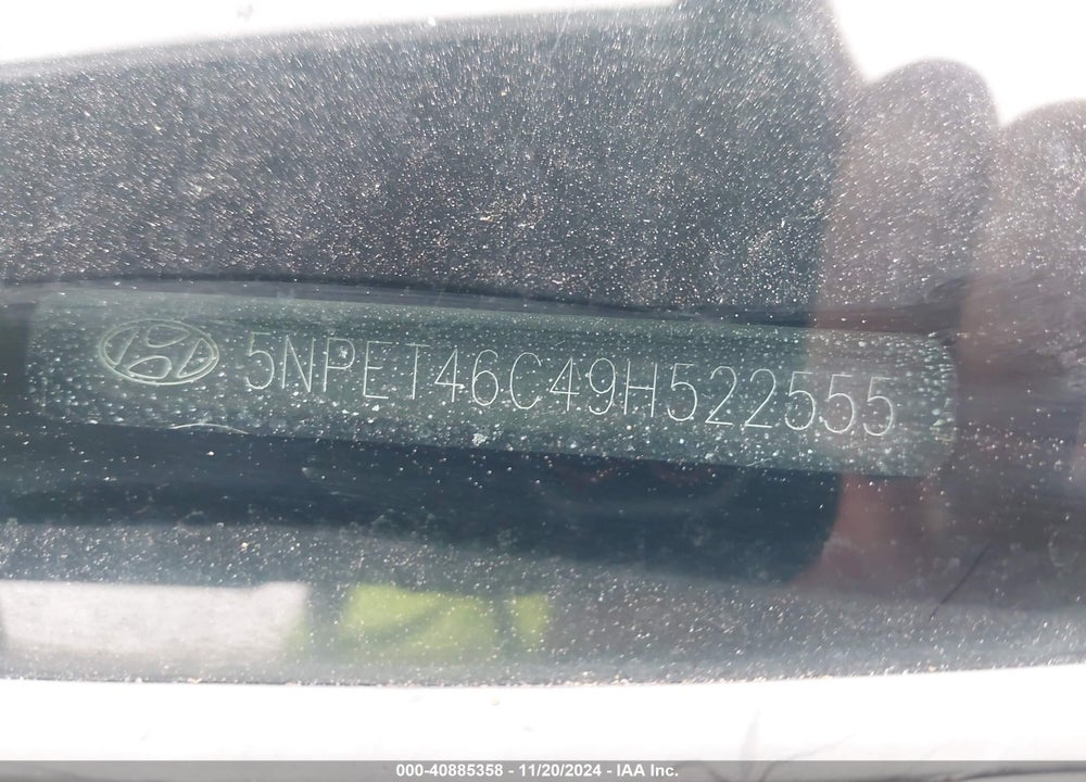 2009 HYUNDAI SONATA GLS VIN: 5NPET46C49H522555