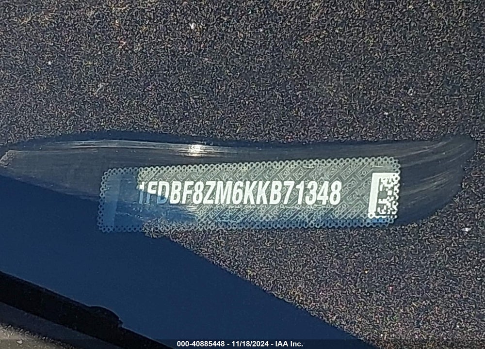 2019 FORD TRANSIT-350 CAB VIN: 1FDBF8ZM6KKB71348