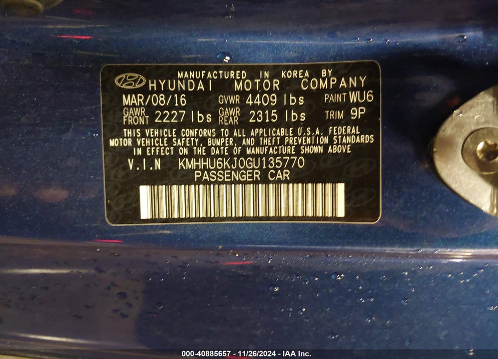 2016 HYUNDAI GENESIS 3.8 ULTIMATE VIN: KMHHU6KJ0GU135770